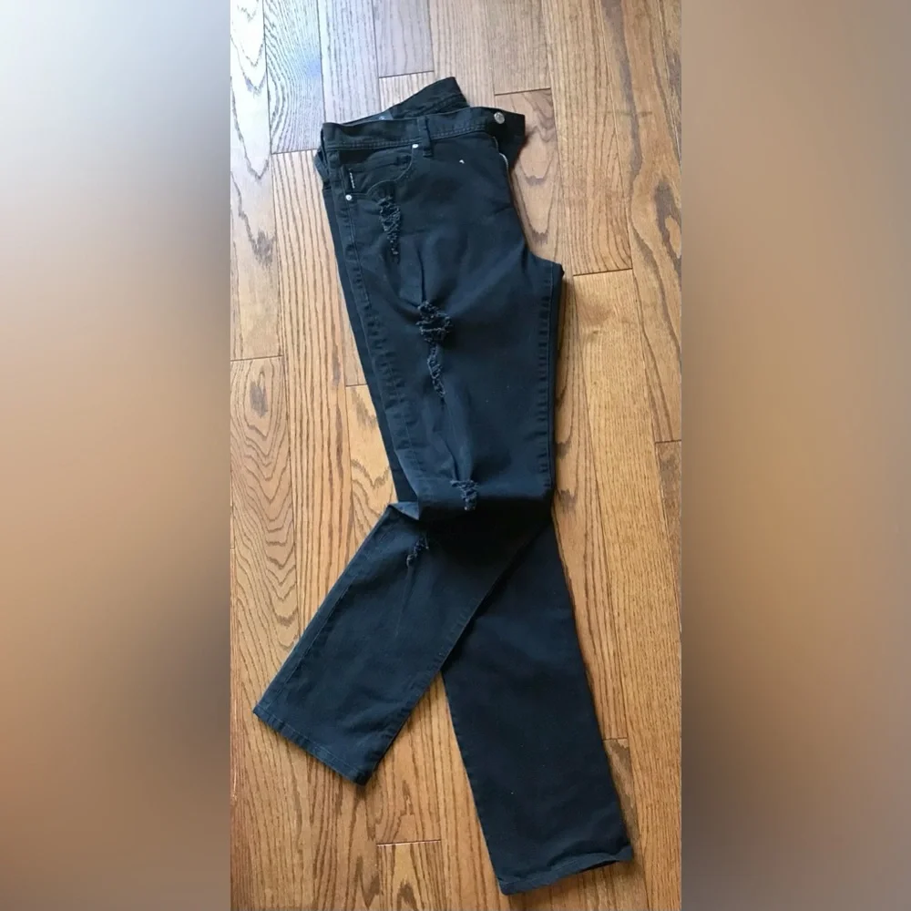 Armani A /X Black Distressed black Denim  size 38 - Picture 4 of 9